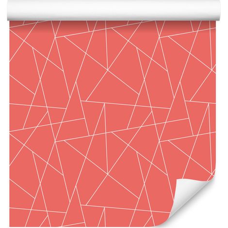 Carta da parati con motivo geometrico corallo, corallo di montagna 50x1000 cm (1/5)