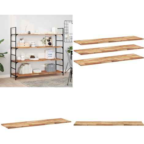 Schweberegale 3 Stk. 160x40x2 cm Massivholz Akazie Ölbehandelt - Wandregal - Akazienholz (1/5)