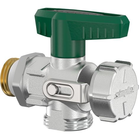 Flamco KFE-Kugelhahn Eck, DVGW G 1/2" Außengewinde PN 16 Messing vernickelt (1/3)