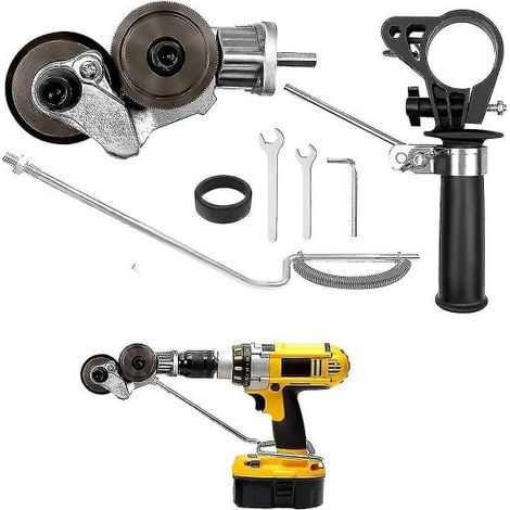 Cisaille à tôle électrique universel pour visseuse sans fil, grignoteuse de tôle de perceuse à main, fixation pour couper le fer, la tôle blanche, l'acier, le cuivre, l'aluminium (1/5)