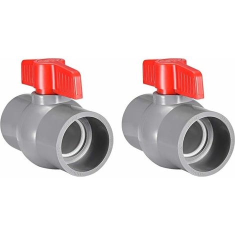 Vanne à bille ronde en PVC, vanne en plastique, vanne à bille en plastique (50 mm) aesap thsinde 2 pièces (1/5)