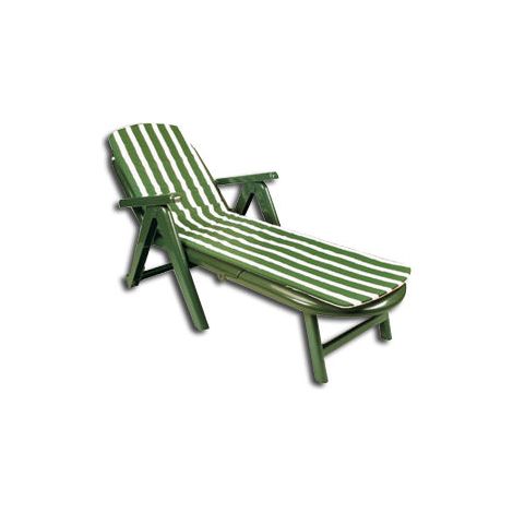 Lettino da spiaggia Cayman 84x74x19 cm con cuscino verde