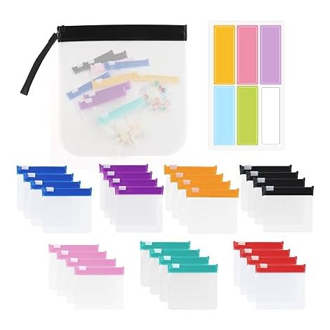 BATHRINS Sachets Refermables Mini Zip avec Étiquettes Poche de Rangement 7,6 x 7 cm Sachets pour Pilules Sacs Plastiques Transparents avec Glissière Zip (1/5)