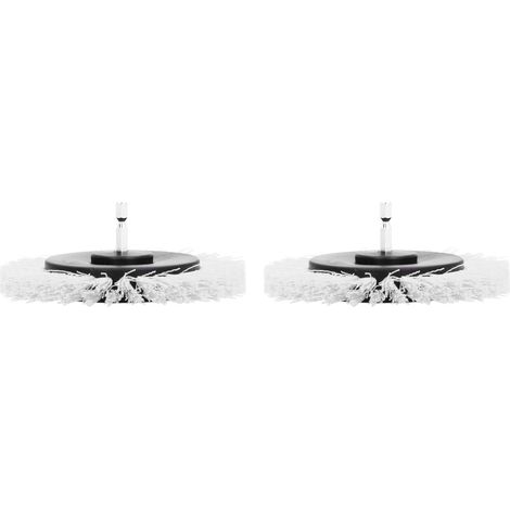 Lot de 2 têtes de brosse de 8,9 cm (3,5 pouces) pour perceuse électrique, embout durable pour la décoration de tapis, blanc (1/5)
