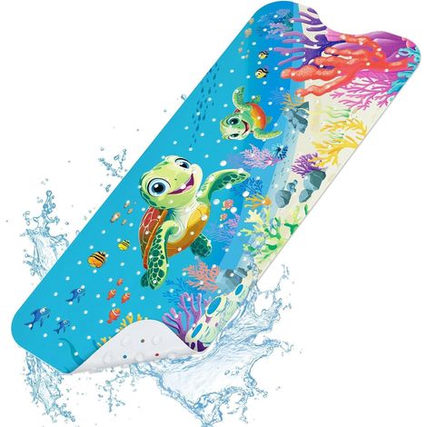 Tapis de Bain Antiderapant Enfant Tortue, 100 X 40 cm 40 cm, usage domestique, installation (1/5)