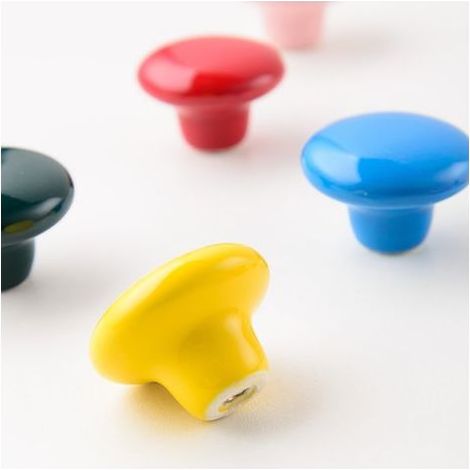 Lot de 5 poignées de porte de placard colorées, poignée de tiroir ronde en céramique de 38 mm (1/2)