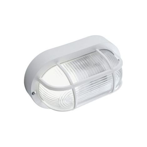 Plafoniera Esterno Con Gabbia Echo Ovale Termoplastica E Vetro Bianco 1 Luce E27 (1/2)