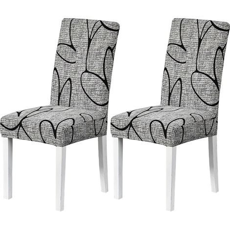 Lot de 2 Housse de Chaise, Extensible Amovible Lavable Couverture de Chaise, Housse de Chaise Salle à Manger Extensible, Universelle de Chaise Salle, pour Décor Salle à Manger Hôtel Restaurant