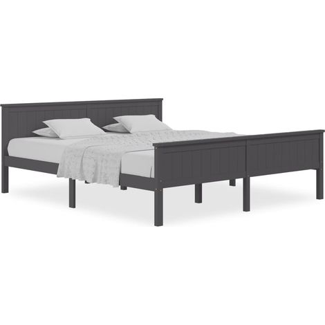 Maison Exclusive - Massivholzbett Grau Kiefer 200x200 cm