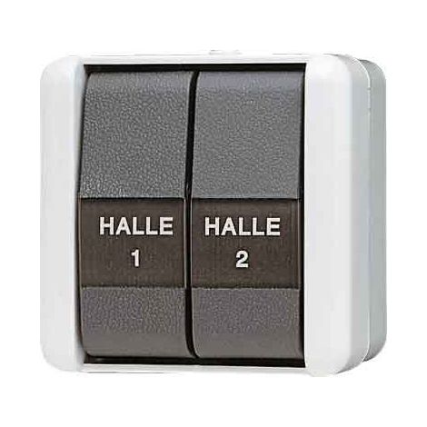 Jung Bouton-poussoir double, 2 normalement ouverts, IP 44, WG 800 835 W