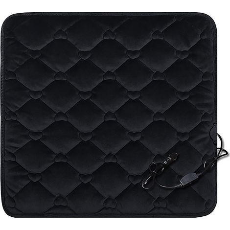 Coussin chauffant carré pour siège de voiture avec housse en peluche, coussin chauffant 12V (1/5)