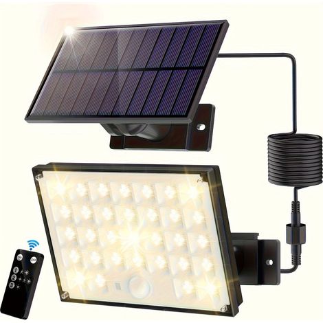 Solarleuchte Außen 172 LED 3 Modi mit Bewegungsmelder - IP65 Außenbeleuchtung mit Kabel für Garten, Garage