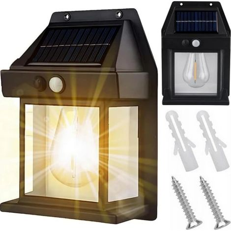 Lámpara solar LED, farol, aplique de pared, con sensor de movimiento y crepúsculo. (1/5)