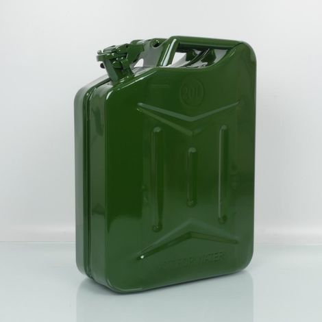 Bidon jerrycan en métal 20L essence carburant pour auto 4x4 moto (1/3)