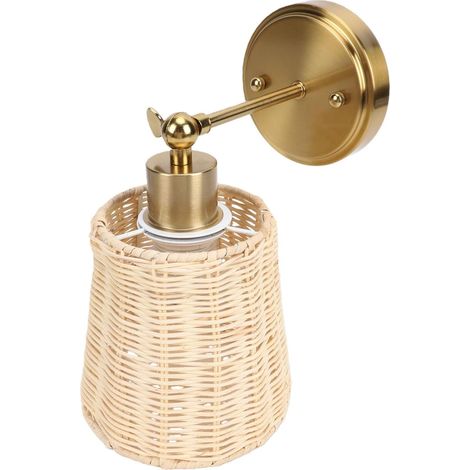 Wireless Wall Light with Rattan Shade, Light (1/5)