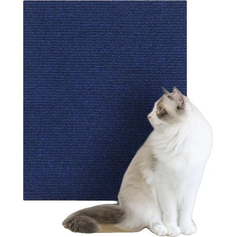 Tapis à gratter pour chat, design ajustable, protecteur de meubles, Bleu Foncé, 30X60CM (1/2)