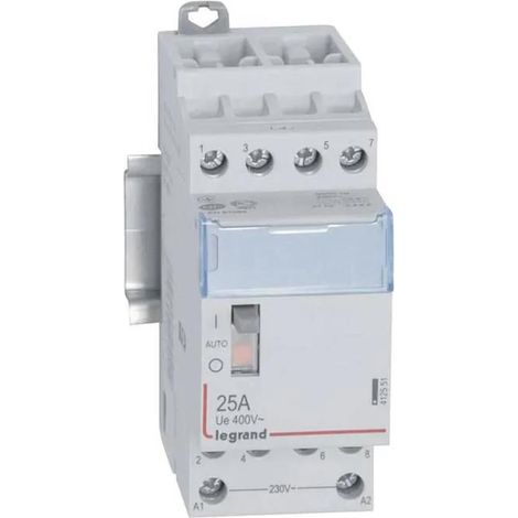 Contactor con bobina 230 V 4P 250V 25 A 4 NA 2 módulos. LEGRAND 412551 (1/2)
