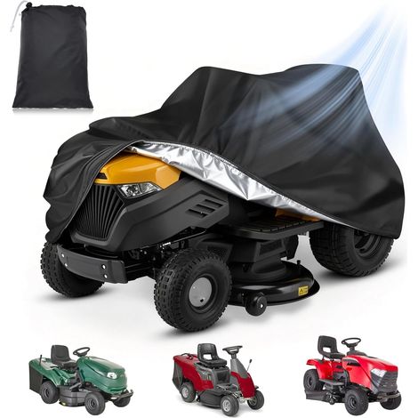 Lawnmower Cover Polyester Oxford 420D Universal Protection UV Resistant Cover Tractor Riding Mower 183 x 137 x 117 cm with Buckles Windproof Storage Bag (1/5)