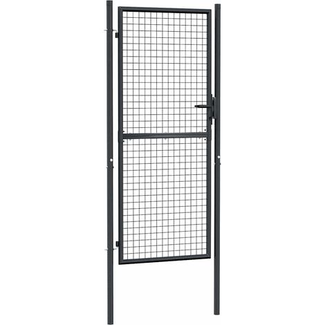 Puerta de jardín de malla acero galvanizado 100 x 200 cm gris vidaXL
