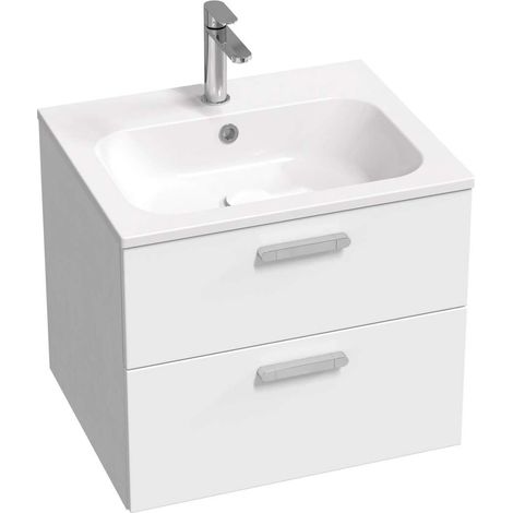 Ravak Chrome II - Waschbeckenunterschrank 60x50x49 cm, 2 Schubladen, weiß glänzend X000001772 (1/3)