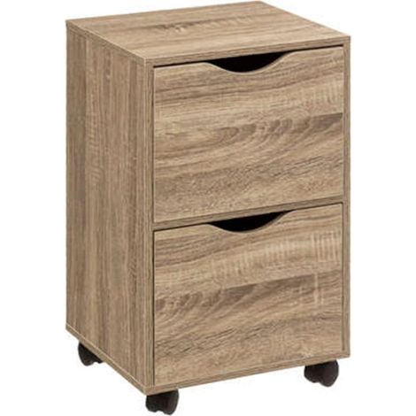 Five Simply Smart – Tour de rangement 2 tiroirs 56 cm – Panneaux de particules – Dimensions L. 33 x l. 29,5 x H. 56 cm – Roulettes pour déplacement facile (1/4)