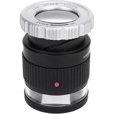 Loupe de bureau 30x avec éclairage LED, loupe optique cylindrique portable pour inspection et travaux précis (1/5)