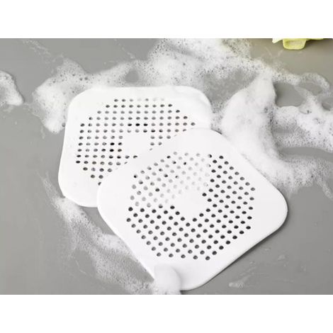 Blanc,2Pcs Protection de Drain de Silicone, Filtre Evier de Cuisine avec Ventouse, Filtre de Couverture de Drain de Baignoire, Filtre D'éVier de Cuisine Et Salle de Bain