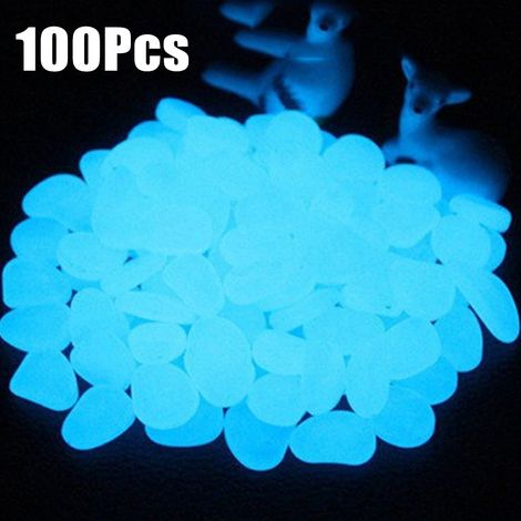 100 guijarros fosforescentes para jardines, caminos, acuarios, decoración, plantas, piedras luminosas