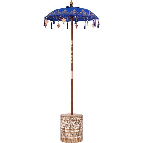 Maison Exclusive - Ombrello balinese con base Blu 95 x 95 x 260 cm (1/5)