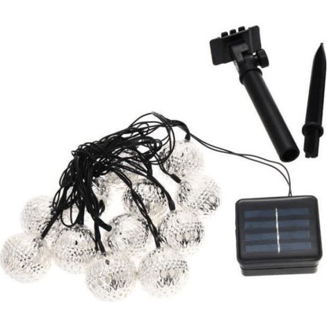 Guirlandes lumineuses LED Solaire étanche Forme de lanterne métal 12 LED 2 Modes pour Maisons, Mariage M-LD042 (1/3)
