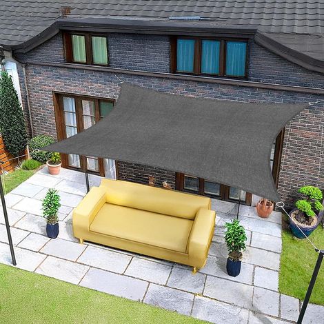 Sonnensegel 3x4 m graphite für den Außenbereich – Außenbereich – stabil und einfach zu bedienen – ausgezeichnete (1/5)