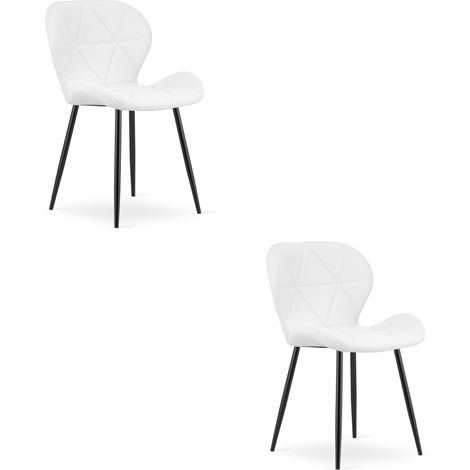 Chaise - leobert - mango - simili cuir blancpieds noirs - lot de 2 211770218 (1/5)
