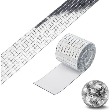 1600 autocollants muraux en verre, miroir argenté, 5 mm x 5 mm, pour décoration intérieure maison, KTV, centre commercial (1/5)