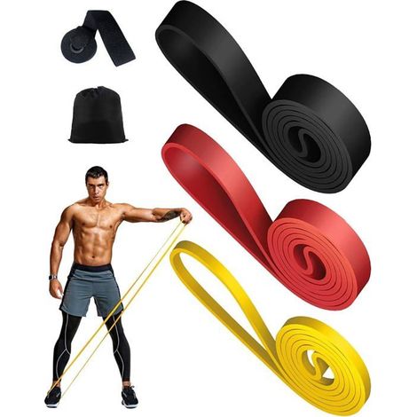 Ecleanfy - Bandes de résistance - Ensemble de 3 bandes, adapté au Pilates, au yoga, aux étirements et à la rééducation. (1/5)