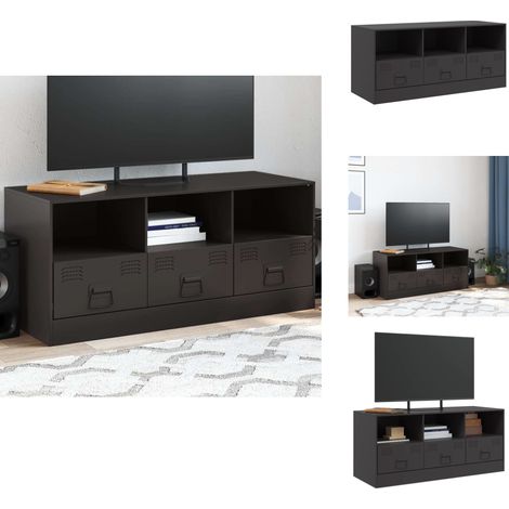 Meuble TV noir 99x39x44 cm acier - Meubles Tv - Meuble Tv - Meuble Audiovisuel - Support Tv - Console Tv (1/5)