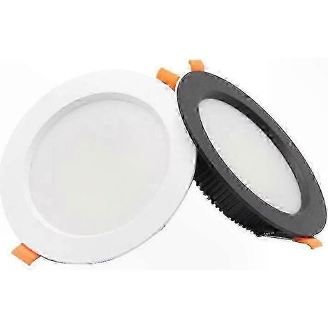 Spot LED encastré 7W, aluminium noir, projecteur encastrable pour salon et local commercial, lot de 2, diamètre 7-8,5cm, éclairage moderne (1/3)