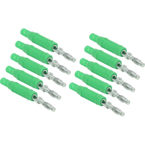 10er-Set Bananenstecker, Messing, PA-Buchse, Presspassung, Isolierrohr-Sondenadapter J.10031Grün (1/5)