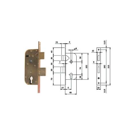SERRATURE INFILARE PER CANCELLI CAT.+SCR. SEP. PROFILO EUROP. 630- - mm.35 (630350) - 2 pezzi ISEO
