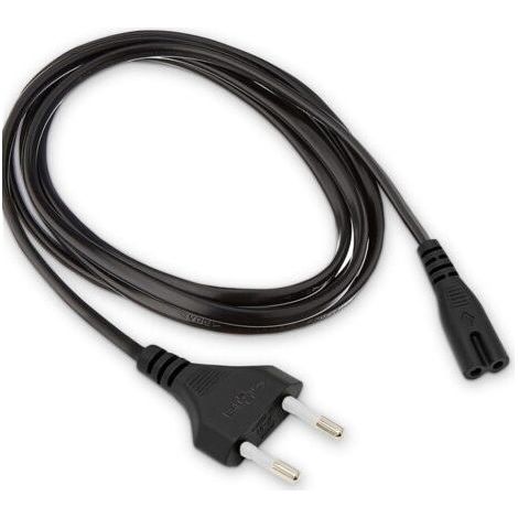 Câble d'alimentation Universel 2 pôles, Prise Secteur EU Type C vers Prise Double Femelle Type C7 - pour TV, Console de Jeux, Lecteur DVD-Blu-Ray, PS3, PS4, PS5, Xbox 1,80m - Noir (1/4)
