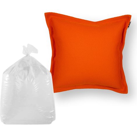 Soo Santaï Set Cojín flotante Small Cushion Floating + poliestireno, 45x45x25 cm, resistente a los rayos UV, naranja (1/2)
