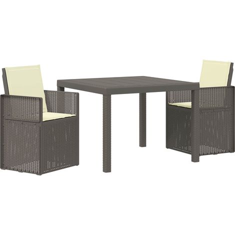 Ensemble de salle à manger pour jardin 3 pc Gris clair et Crème vidaXL (1/5)
