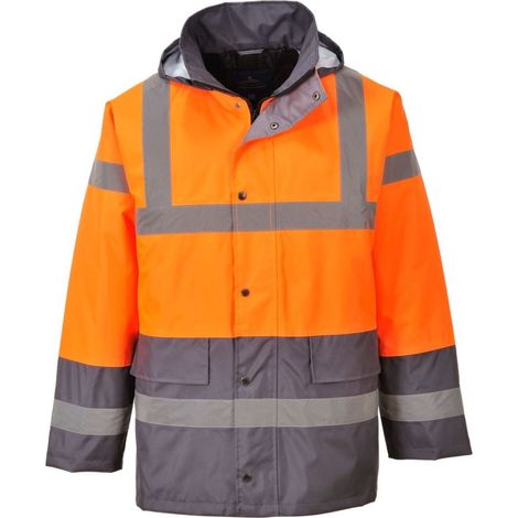 Parka ad alta visibilità trapuntato bicolore Portwest Arancione / Grigio XL