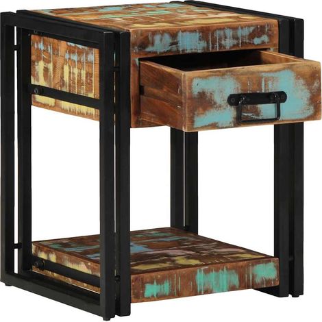 Nachttisch Mehrfarbig 40 x 40 x 50 cm Massives Altholz vidaXL (1/5)