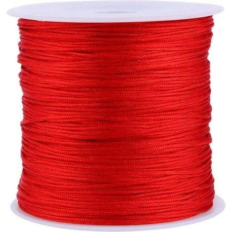 Cordon de finition en nylon satiné queue de rat, 20 couleurs, 100 m x 0,8 mm, nœud chinois, pour la confection de colliers et bracelets. (1/5)