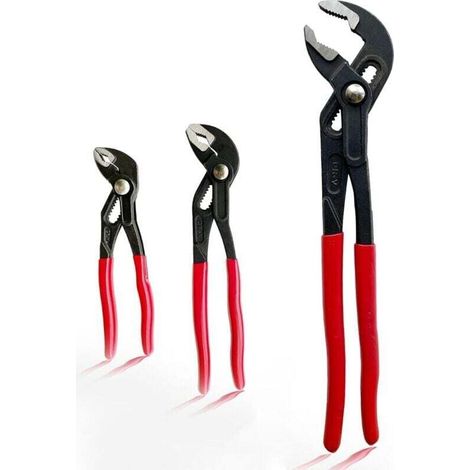 Lot de 3 pinces pour pompe à eau de 17,8 cm, 25,4 cm et 30,5 cm, pince à mâchoire incurvée à réglage rapide, pince à rainure et languette à réglage automatique pour pompe à eau à action rapide