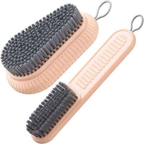 1 Brosse à récurer, poils doux, design ergonomique, anneau de suspension, pour linge, chaussures, salle de bain, cuisine