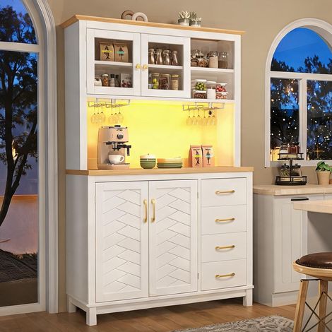 Buffet coloris blanc en MDF 105,5 x 40 x 180 cm (1/5)
