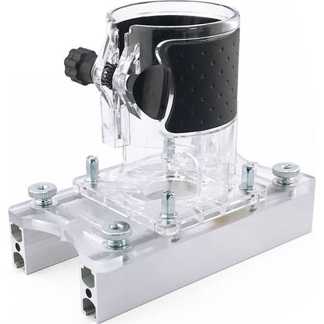 Panneau transparent à fentes + couvercle transparent Accessoires pour outils de travail du bois : connecteur 2 en 1, fixation, outil de rainurage, plaque de rainurage transparente + couvercle transpar (1/4)