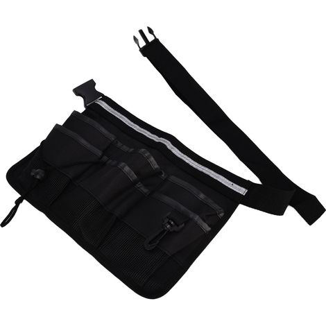 Sacoche de rangement pour outils de jardin, portable et ajustable, avec plusieurs poches (noir) (1/5)