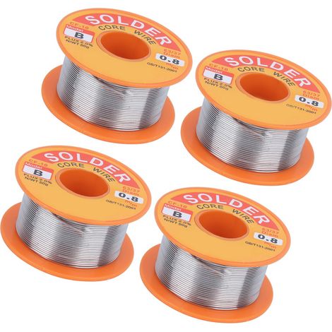 4 morceaux de fil à souder avec flux d'étain, haute pureté, sans nettoyage nécessaire, rouleau, 50 g, 0,8 mm (1/5)